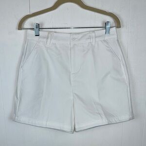 White Women's Casual Stretch Shorts